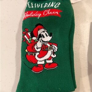 Disney Red and green Holiday Socks-2 pairs total